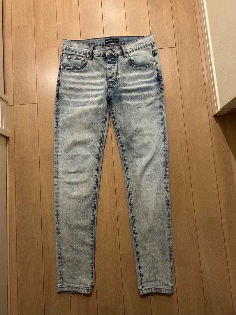 purple brand スキニーデニム　30 PURPLE BRAND◇スキニーパンツ/30/コットン/BLK/無地/P002