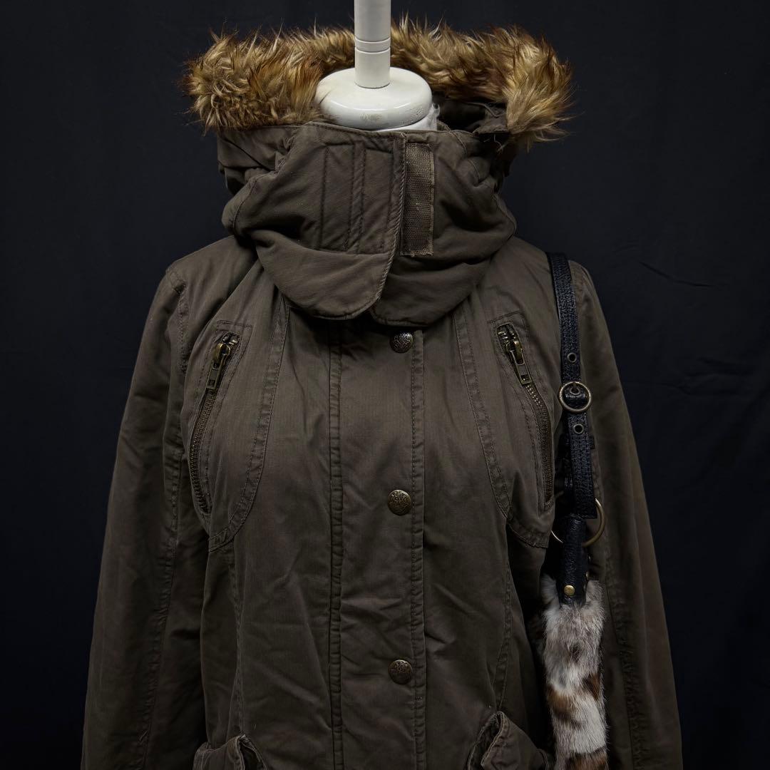 平成ギャル y2k グランジ ファー付き モッズコート ギミック