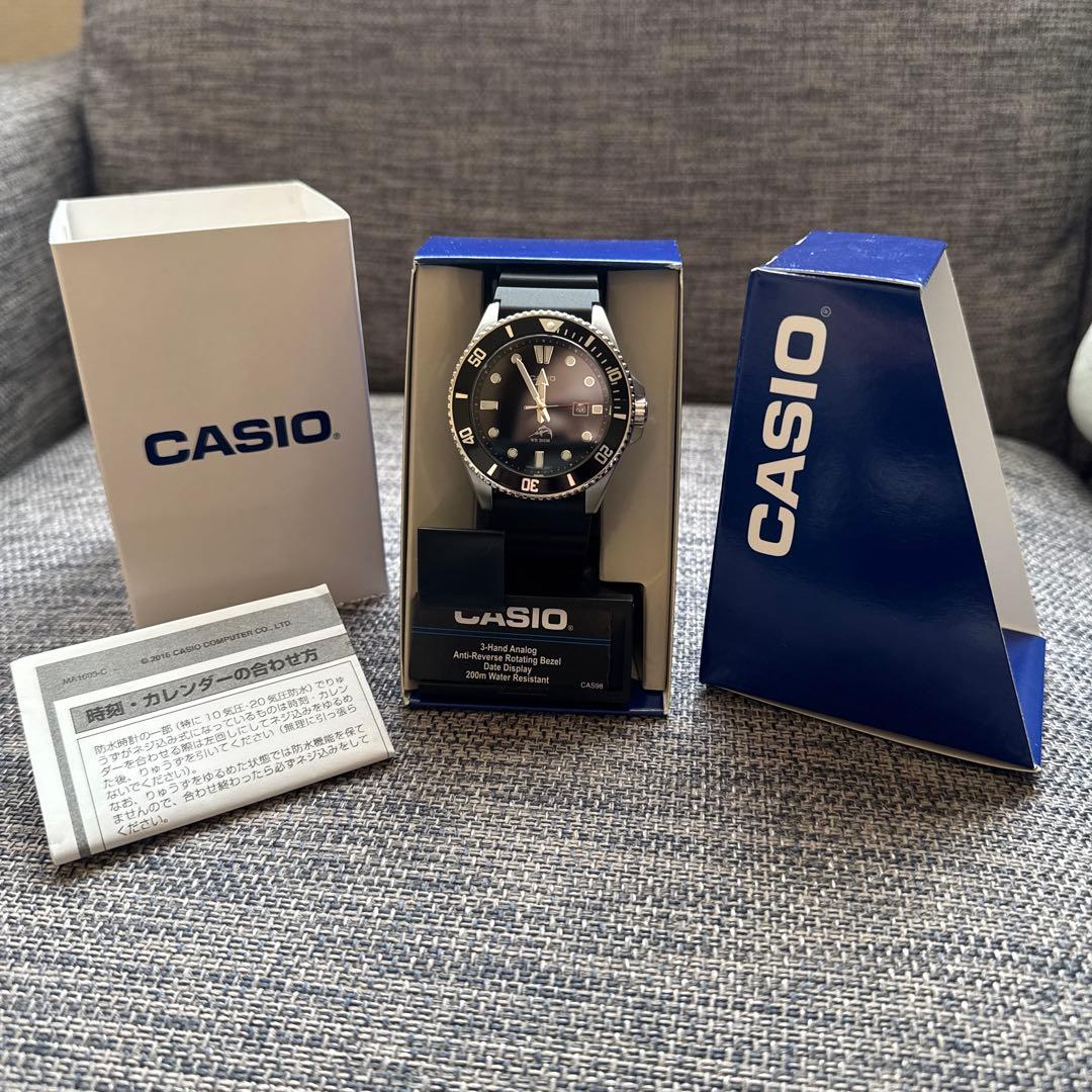 CASIO アナログクォーツ 腕時計 ブラックMDV-106ダイバーズウォッチ MDV106-1A | Casio Dive-Watch Style Silver Watch | Casio