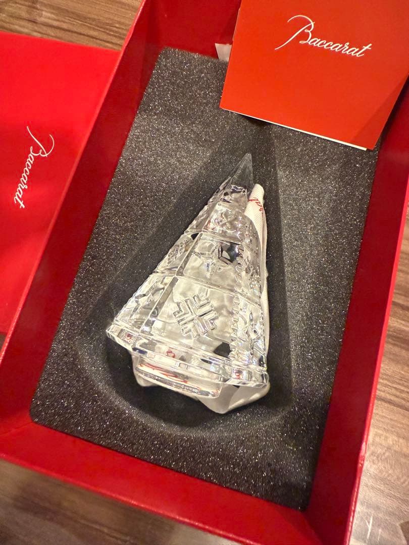 Baccarat バカラ　クリアクリスマスツリー　希少 バカラ Baccarat クリスマスツリー クリスタルフィギュア エンチャン