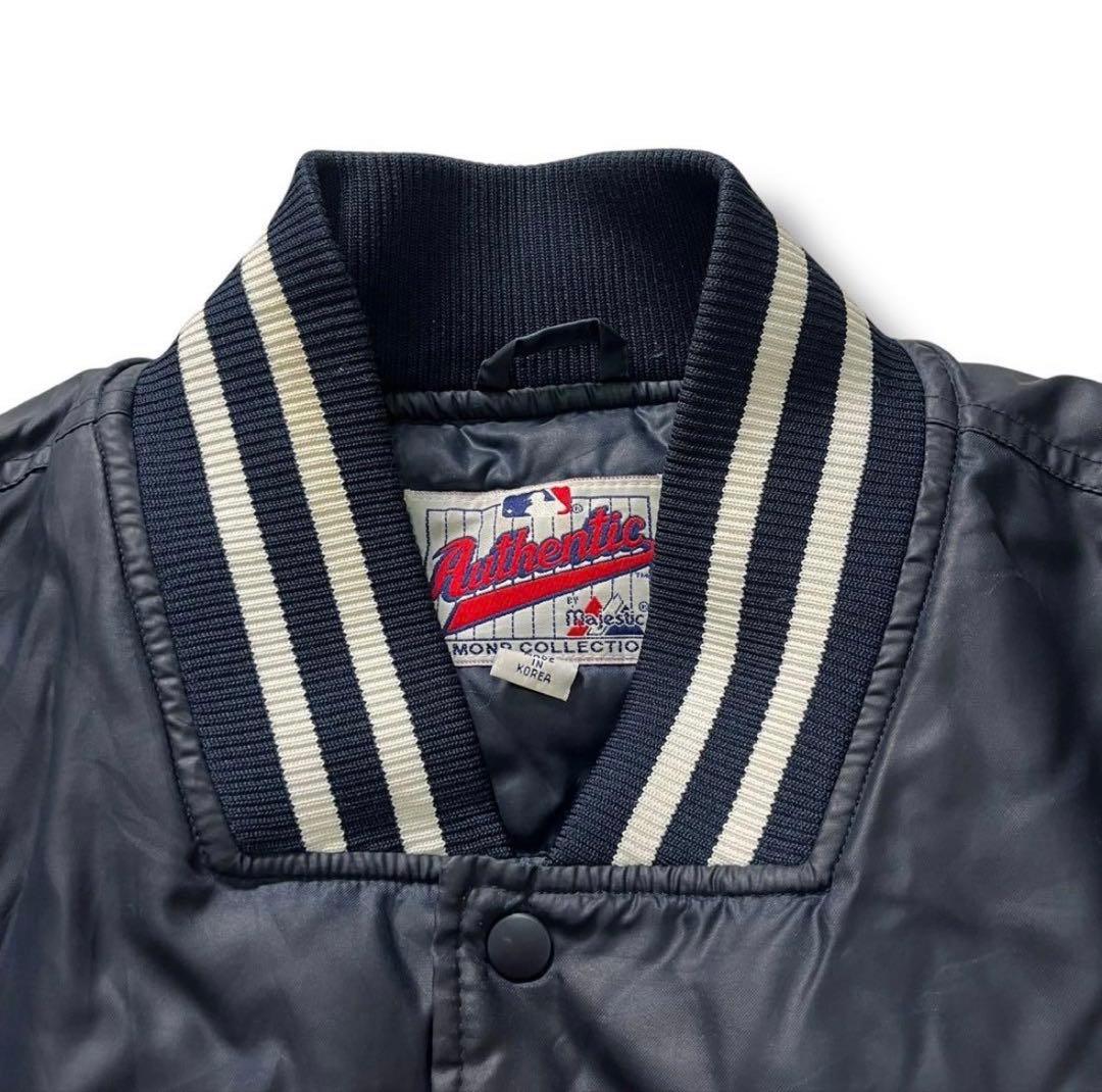 90s MLB ヤンキース 中綿 ナイロンスタジャン 古着 中綿 ヴィンテージ