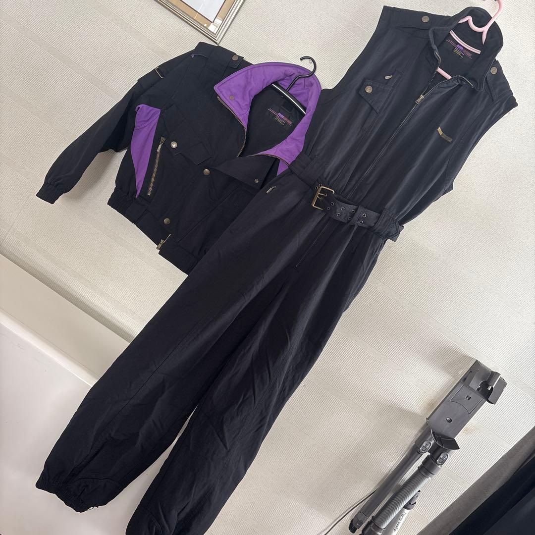 ブラック/パープル ジャケット&オーバーオールセット ブラック/パープル ジャケット&オーバーオールセット