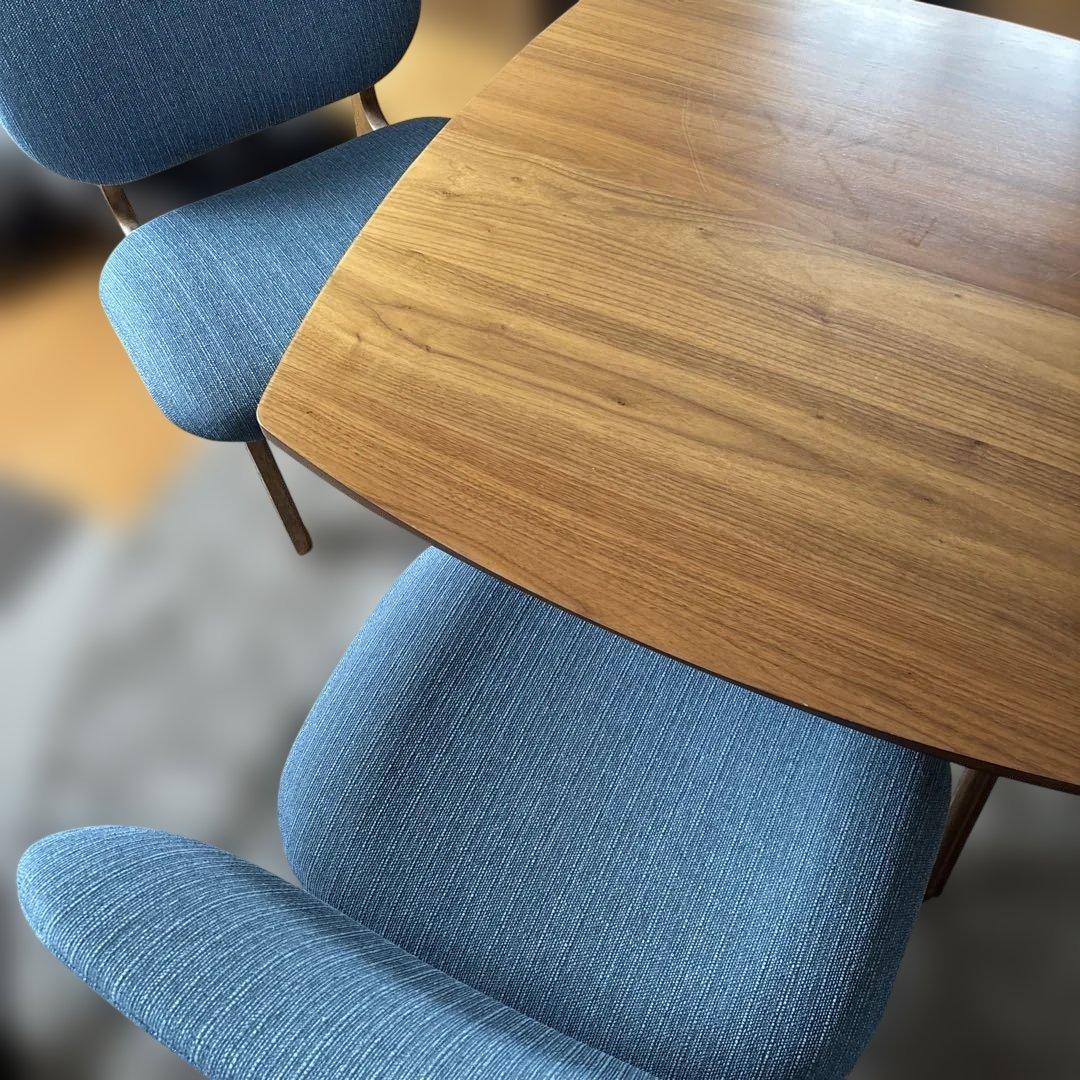 【東京都北区引取り限定】ニトリ ダイニングテーブル&イス　3点セット ダイニングテーブルセット3点セット(DTフィルンOC2 80 LBR/DCフィルン