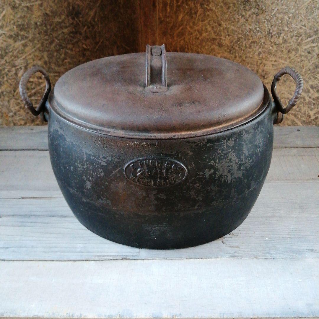 イギリス製ウェンズベリー　Epuch＆Co　ヴィンテージホーローポット　32cm イギリス製ウェンズベリー Epuch＆Co ヴィンテージホーローポット 32cm