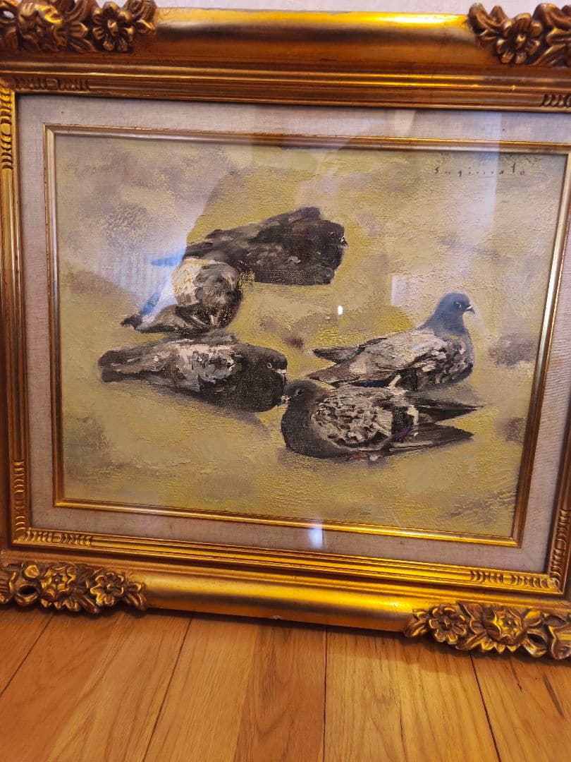 【油彩】杉本好守『鳩』 Poison Free Topanga | Kashidori Fukuro, or 'Jay and Owl' • Woodcut