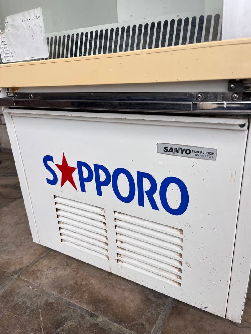 昭和レトロ サッポロビール ガラス扉冷蔵庫 ショーケース - メルカリ