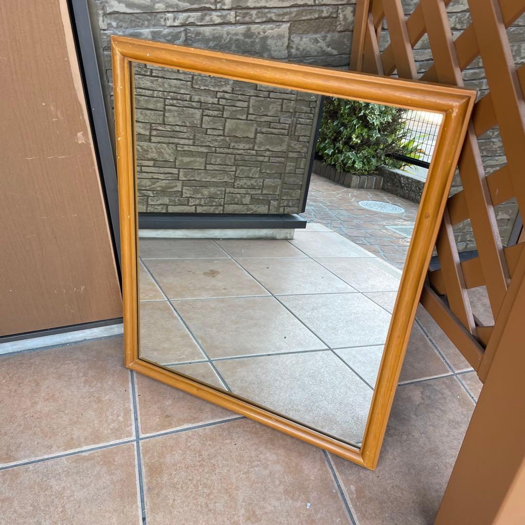 デンマーク製　1960's　ヴィンテージ　北欧　モダン　チーク　無垢 ミラー　B デンマーク製 1960's ヴィンテージ 北欧 モダン チーク 無垢 ミラー B