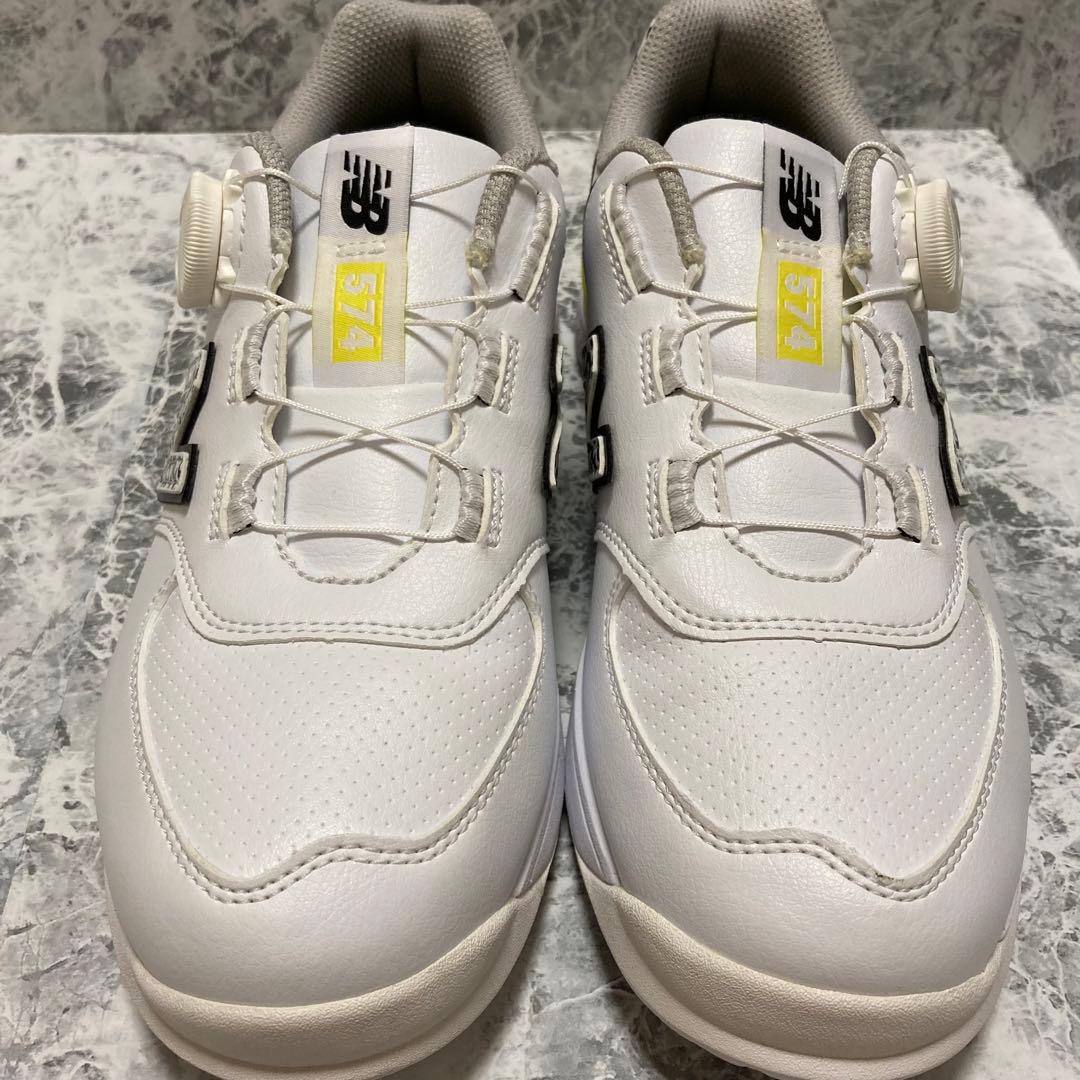 極美品】ニューバランス ゴルフ ボアダイヤル レザー ホワイト 23.5