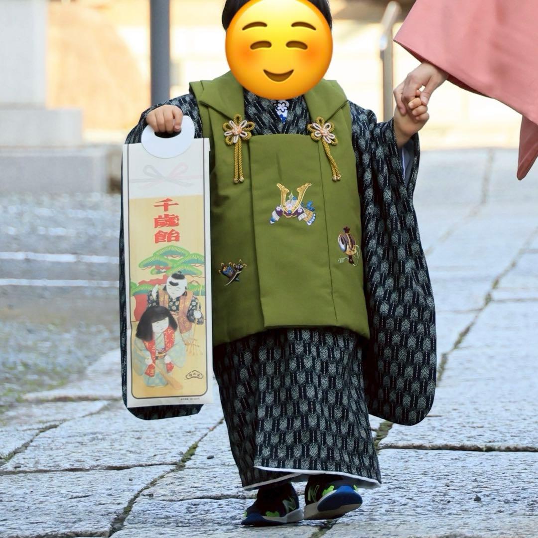 子供用 七五三衣装 オリーブグリーン　3歳　男の子 楽天市場】七五三 着物 3歳 レンタル 753 男の子 着物 フルセット ( 三