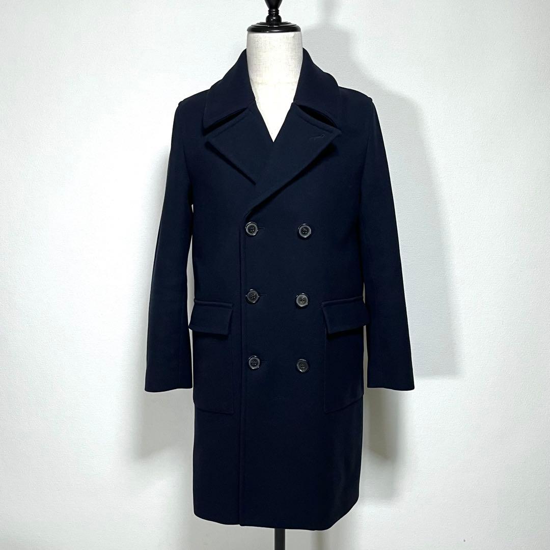 現行タグ✨マッキントッシュ チェスターコート ダブルブレスト 36 ネイビー WEB限定】グロッシーウール ダブルブレストチェスターコート