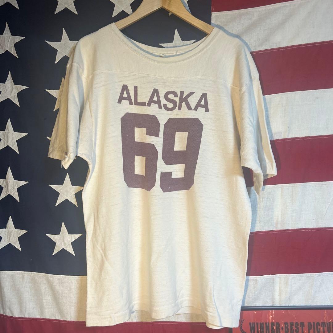 スペシャル‼️ 50s フットボールt 69 ALASKA シングルステッチ TAILOR TOYO テーラー東洋 TT69300 スカスウェット ALASKA : FLAMINGO