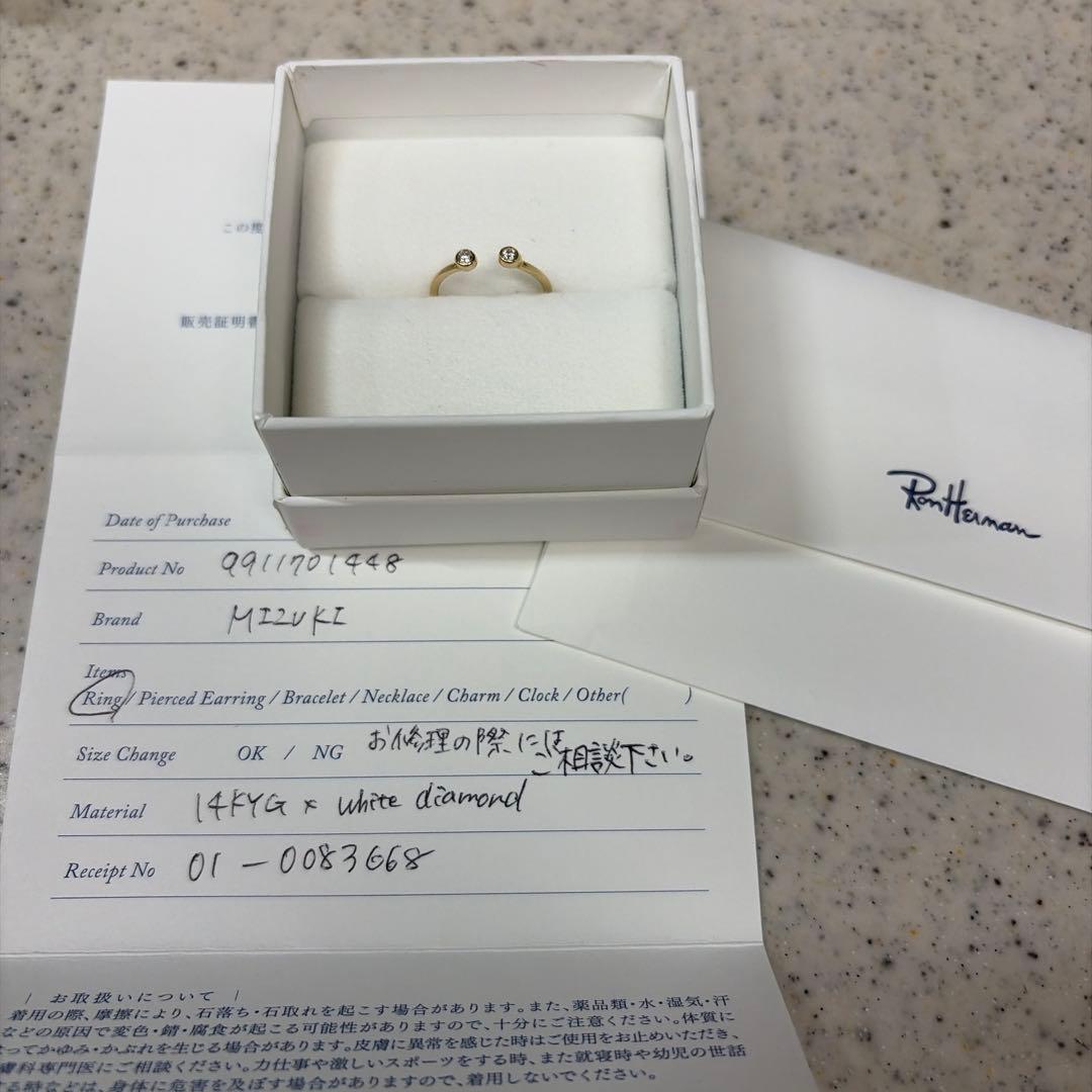 ロンハーマン　mizuki ダイヤモンドオープンリング　7号 ロンハーマン mizuki ダイヤモンドオープンリング 7号 ロンハーマン