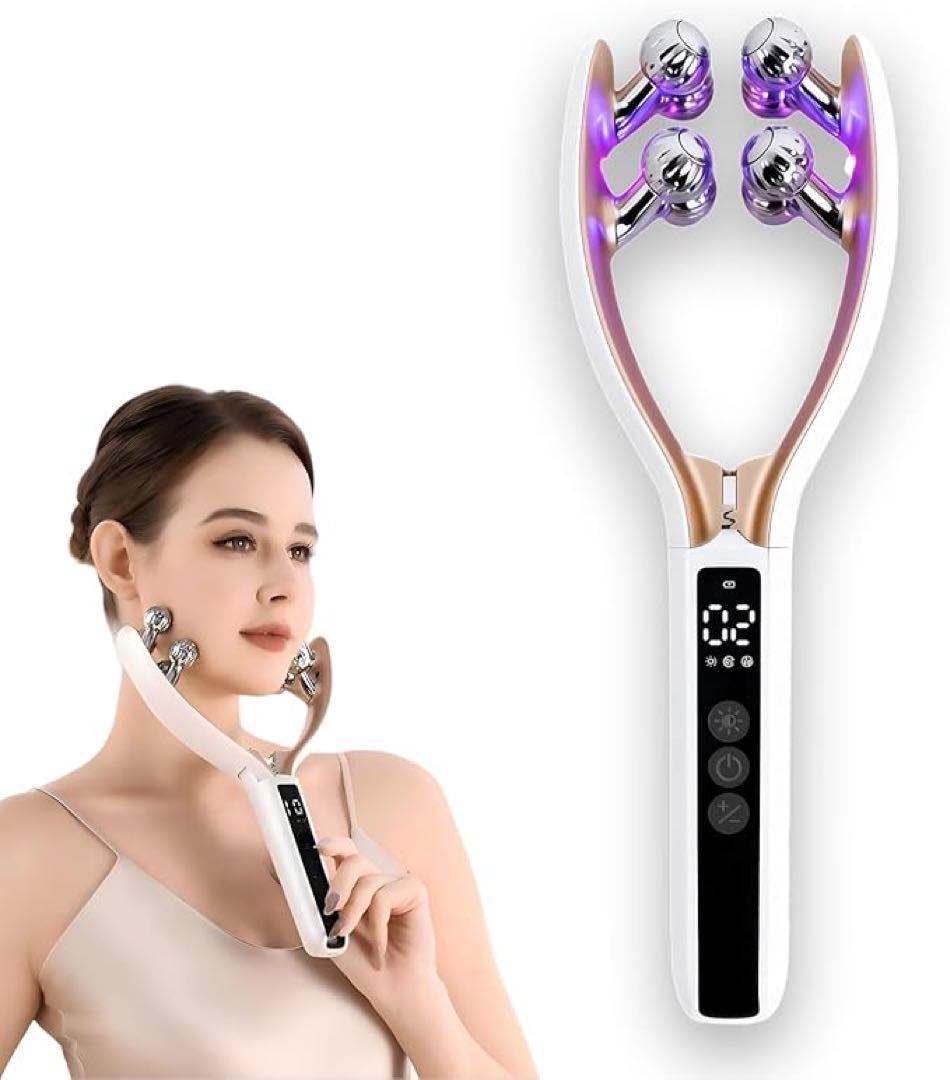 EMS美顔器 美顔ローラー 小顔 リフトケア フェイス＆ボディー用 男女兼用 EMSで小顔実感／小顔EMS美顔器 EMSフェイス用EMS 小顔ローラー付き