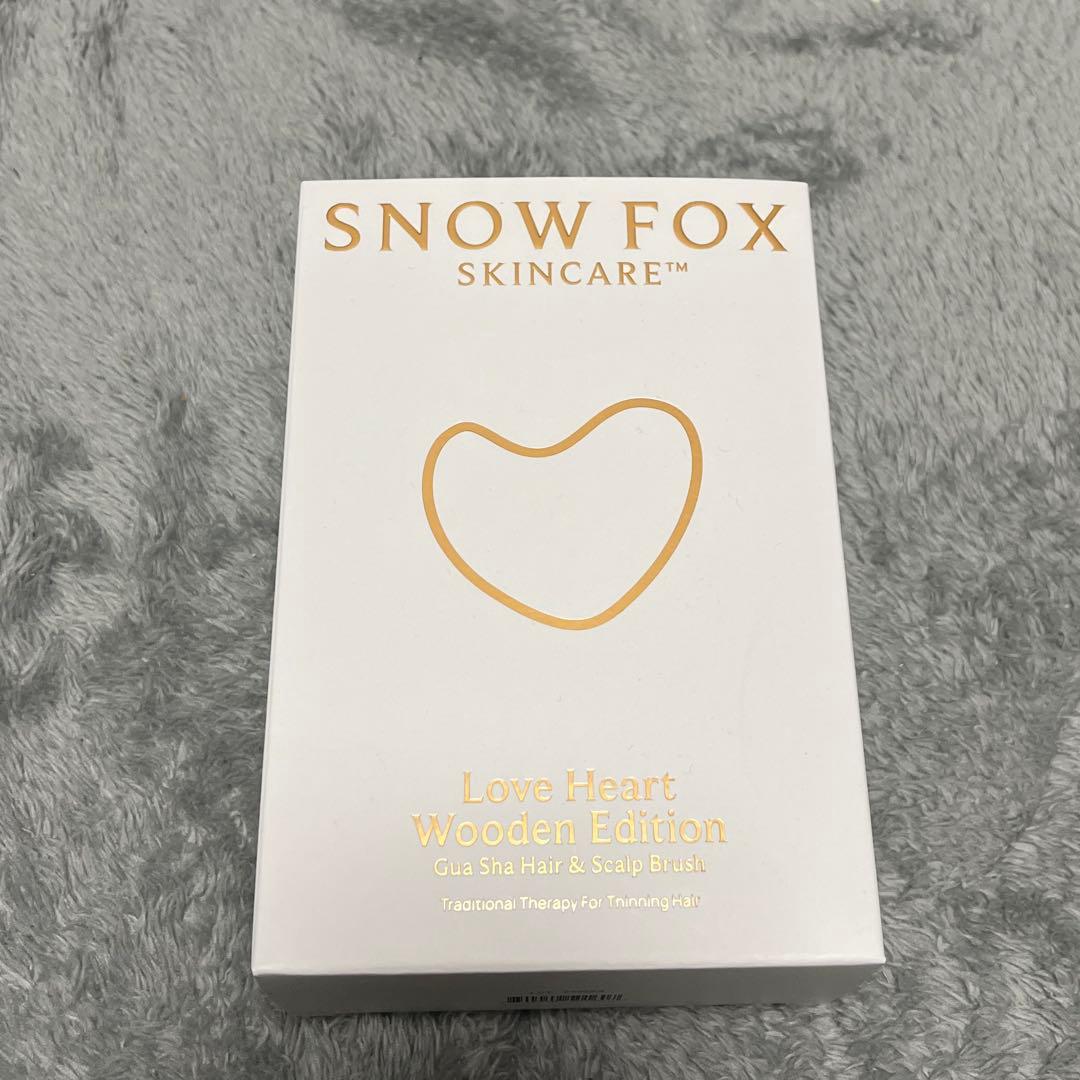  FOX SKINCARE ハート　ヘアブラシ　カッサ プレミアム FOX カッサ ウッド ミニハート ヘアブラシSNOW FOX