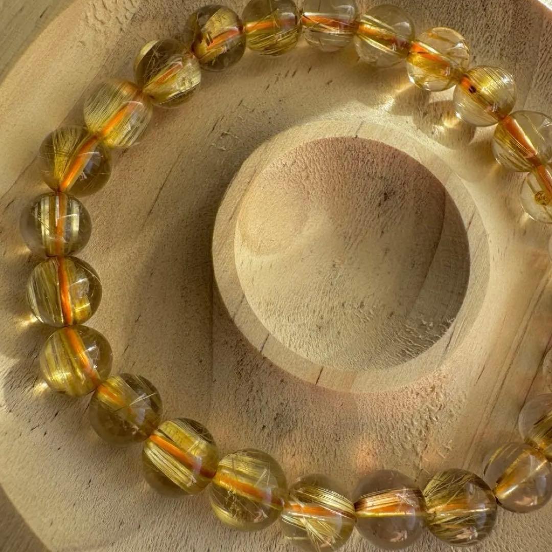 ★Mr.crow★【ルチルクォーツ】高品質 天然石 ブレスレット 楽天市場】【数量限定】高品質ルチルクォーツAAAA 7〜8.5mm